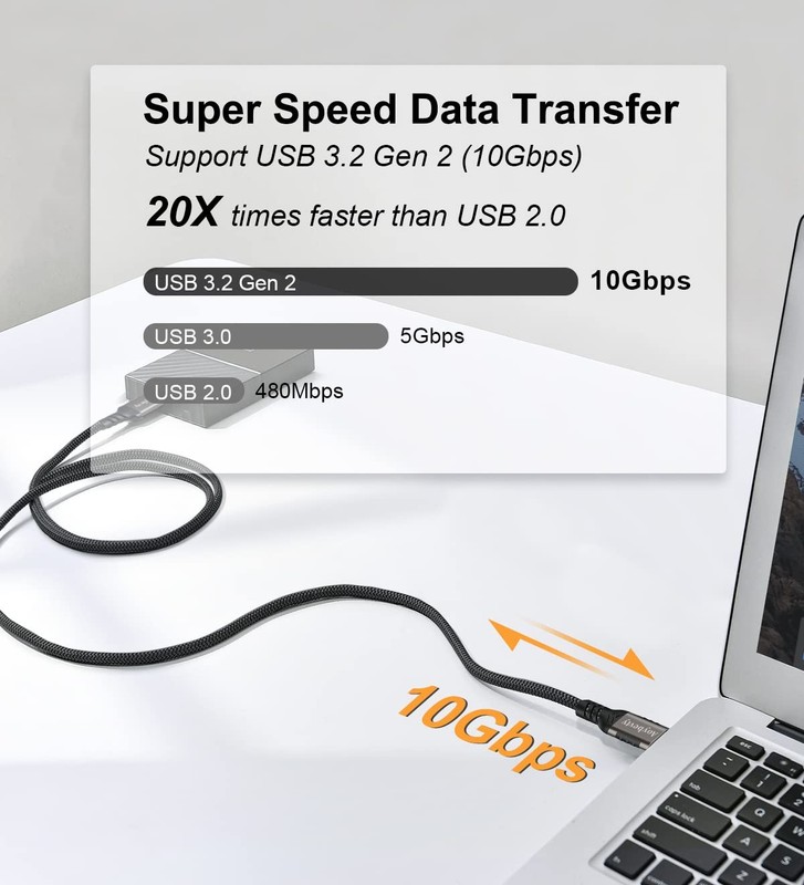USB A to USB Cable 10FT, USB 3.1/3.2 10Gbps Data Transfer and 60W 3A Fast Cha... gallery