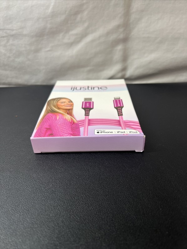 ijustine X Kondor Blue 3.3’ USB-A To Apple Phone Cable (Pink) NIB gallery