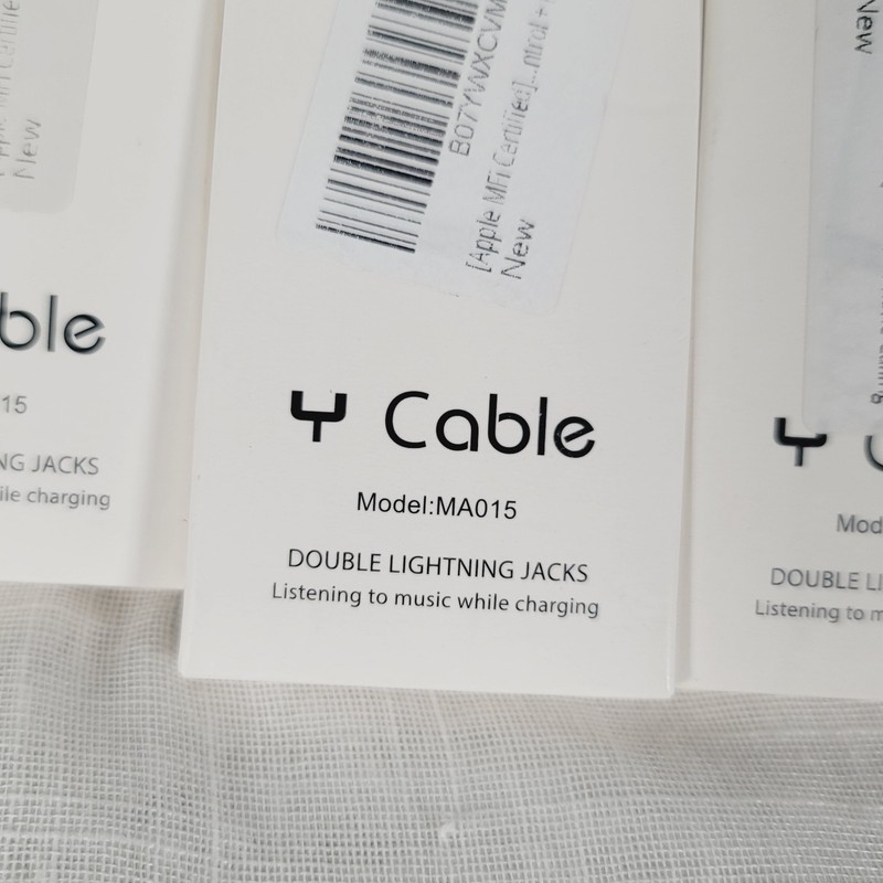 8 - Double Charging & Headset Y Cable Dongle For Apple Devices Bulk Lot gallery