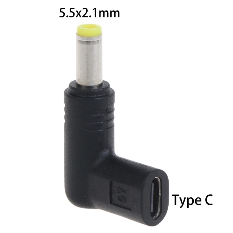90 Degree Type C USB C Female To DC 5.5mm x 2.1mm Male Power Charge Adapter gallery