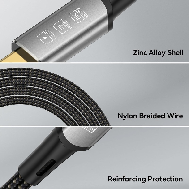 1 PC USB4 Cable With Thunderbolt 4 240W PD3.1 Charging 40Gbps 8K Video Cord gallery