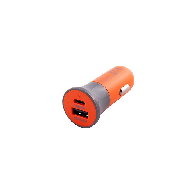 Mobilespec Shield MBSHVDC02 Hi-vis Dual Port 30w Dc Charger Orange