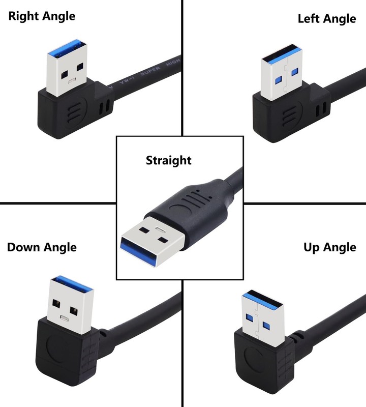 90 Degree USB 3.0 Switch Extension Cable Male To Female Power Left Angle 0.5 M gallery