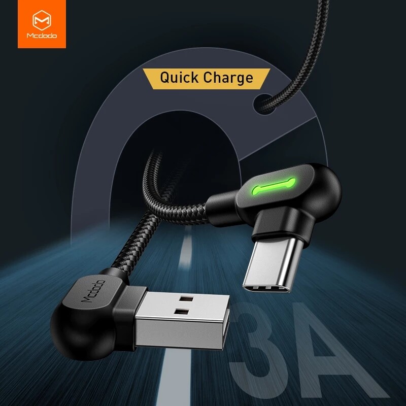 MCDODO 90° USB Type C USB C Fast Charger Cable Data Cord For Samsung Huawei OPPO gallery