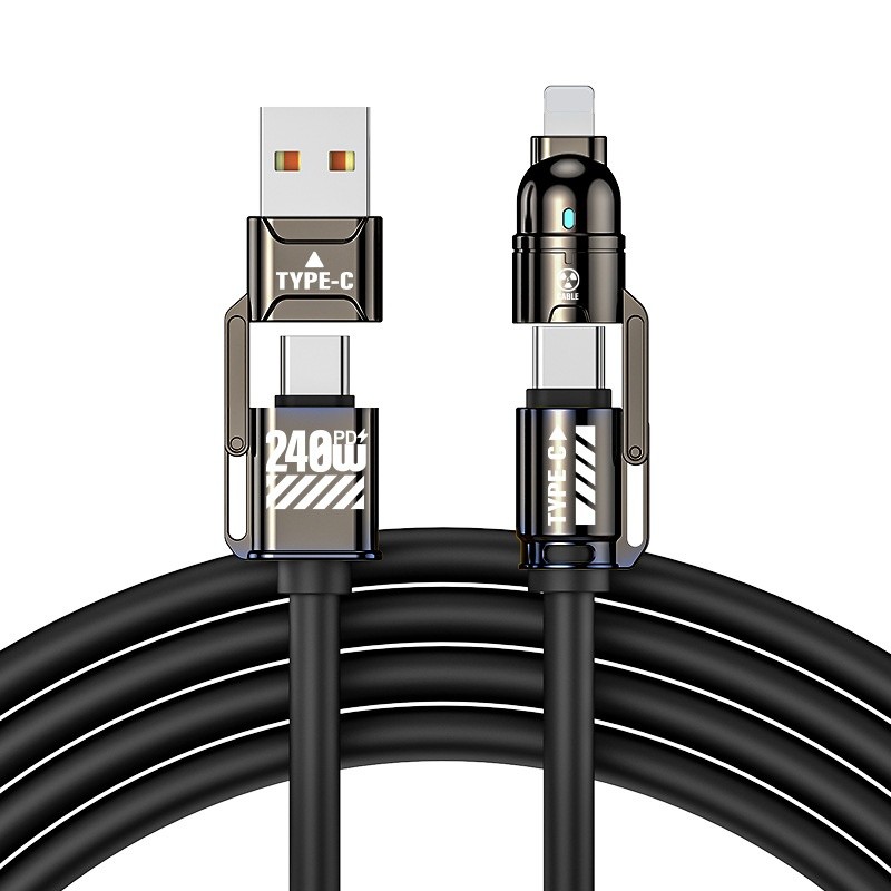 240W Fast Charging 4 in1 USB C Cable Cable Multi Charger Cord for iPhone Samsung gallery
