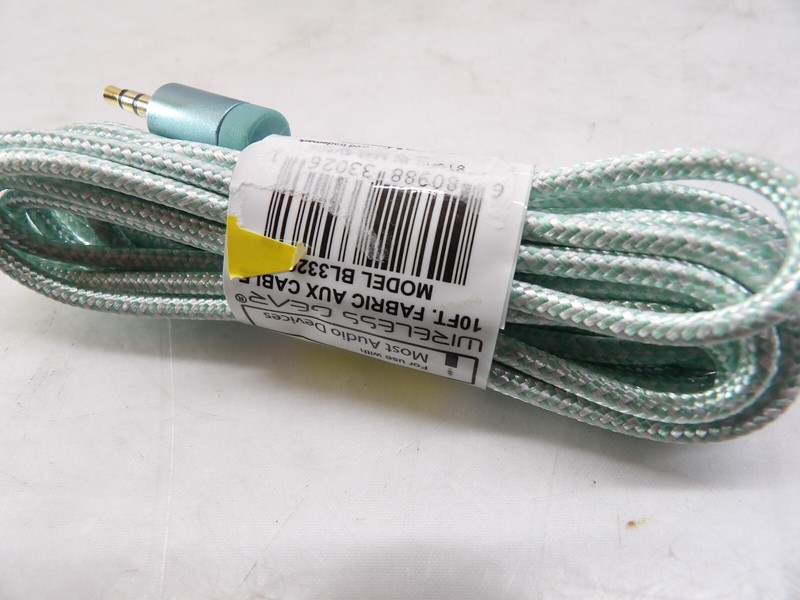 Qty 3 - Aux Cord 10ft 3.5mm Teal / Green gallery
