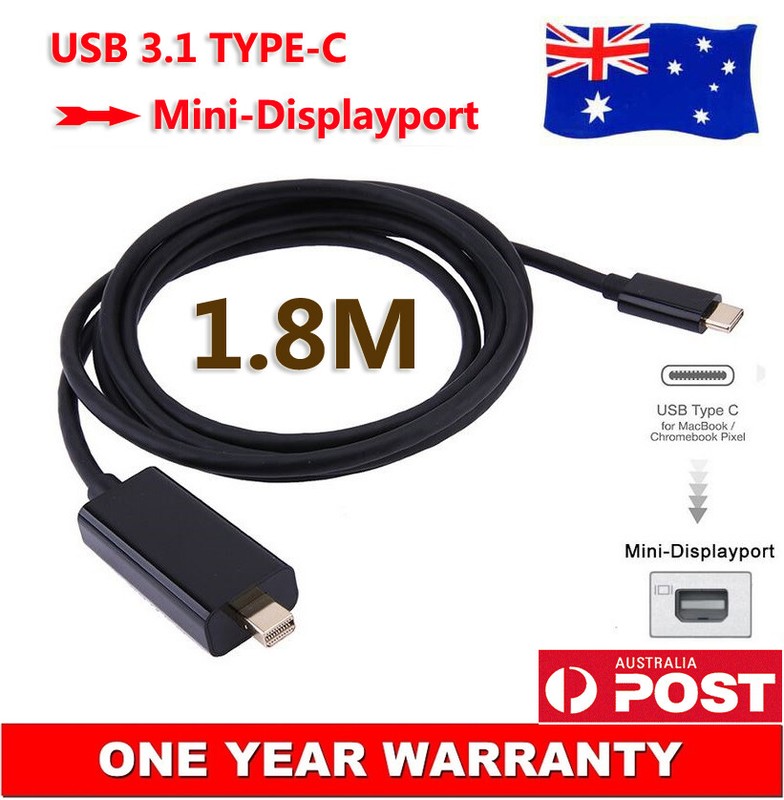 Premium USB Type-C to Mini DisplayPort Male Cable 4K@60Hz For Apple iPad Mini AU
