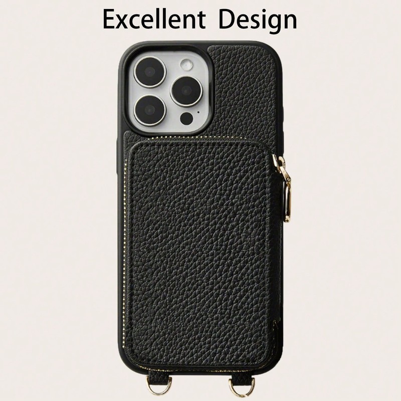 Luxury Leather Crossbody Phone Case & Wallet for iPhone 15–16 Pro Max, Shockp... gallery