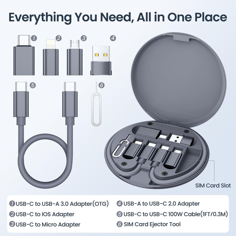 USB Charging Adapter Kit,Multi Travel USBC Adapter Set,Type C to USB 3.0 OTG ... gallery