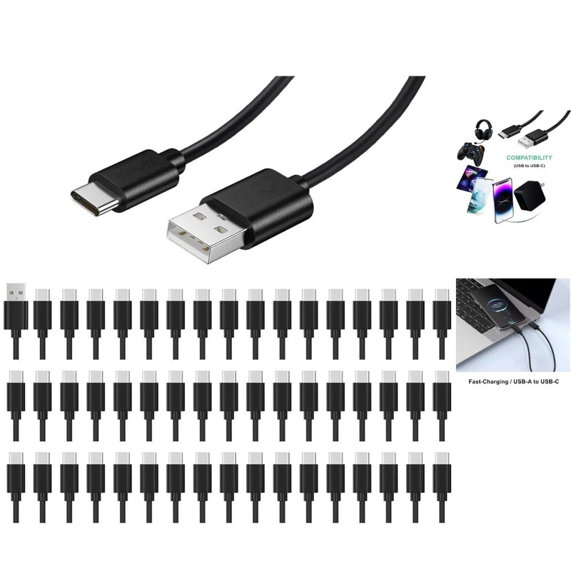 Ultimate 50-Pack 3.3ft USB C Charging Cables, Compatible with All Type-C Devices