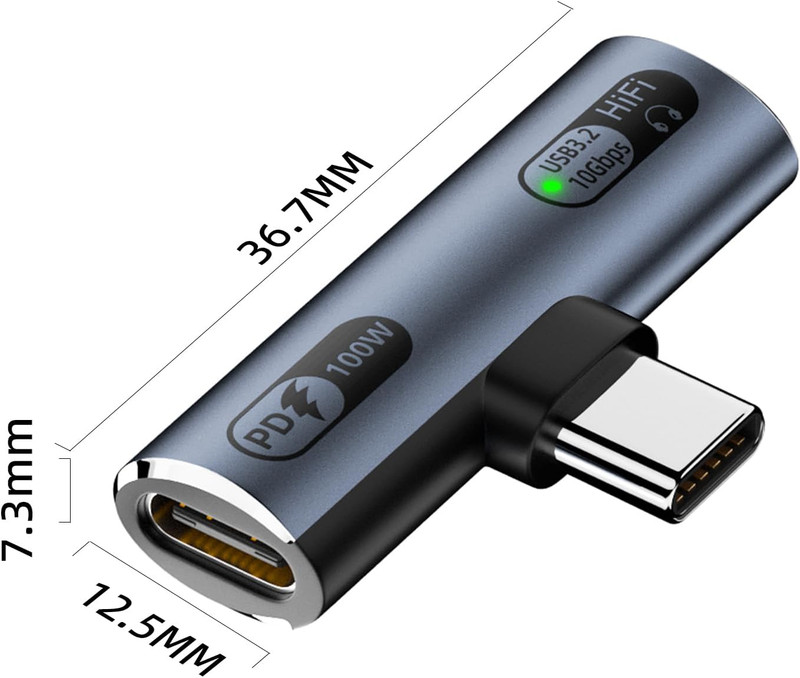 Jadebones USB C Splitter with 100W Fast Charging, Dual USB C Headphone and Charg gallery