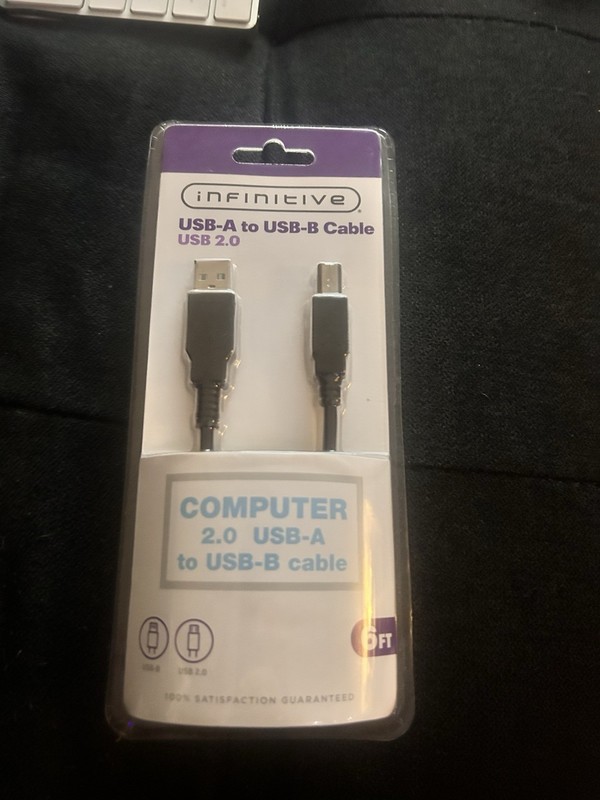 Infinitive USB-A To USB-B Cable USB 2.0 6FT