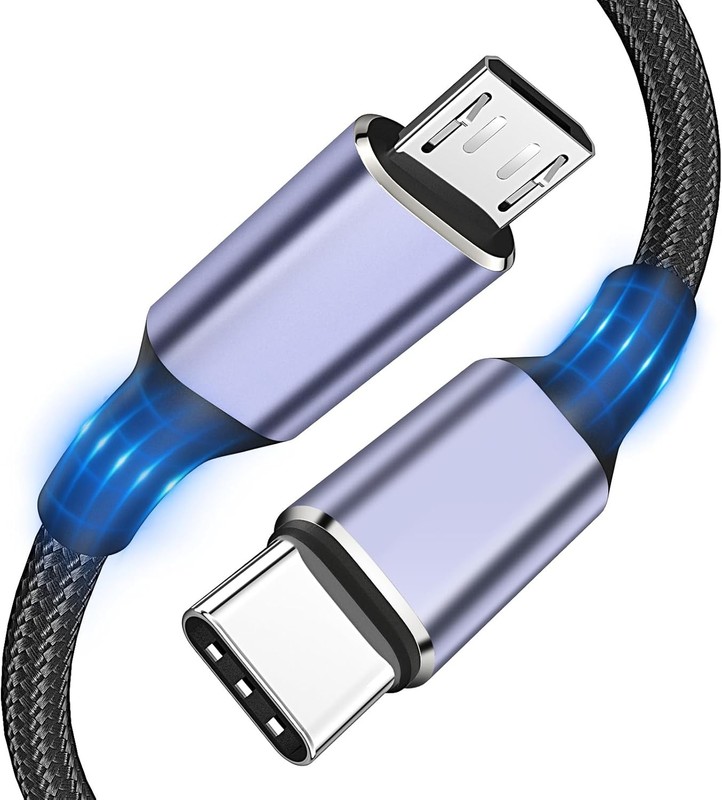 USB C to Micro USB Cable 3FT Micro USB to USB Type C Adapter Cable OTG[Aluminum