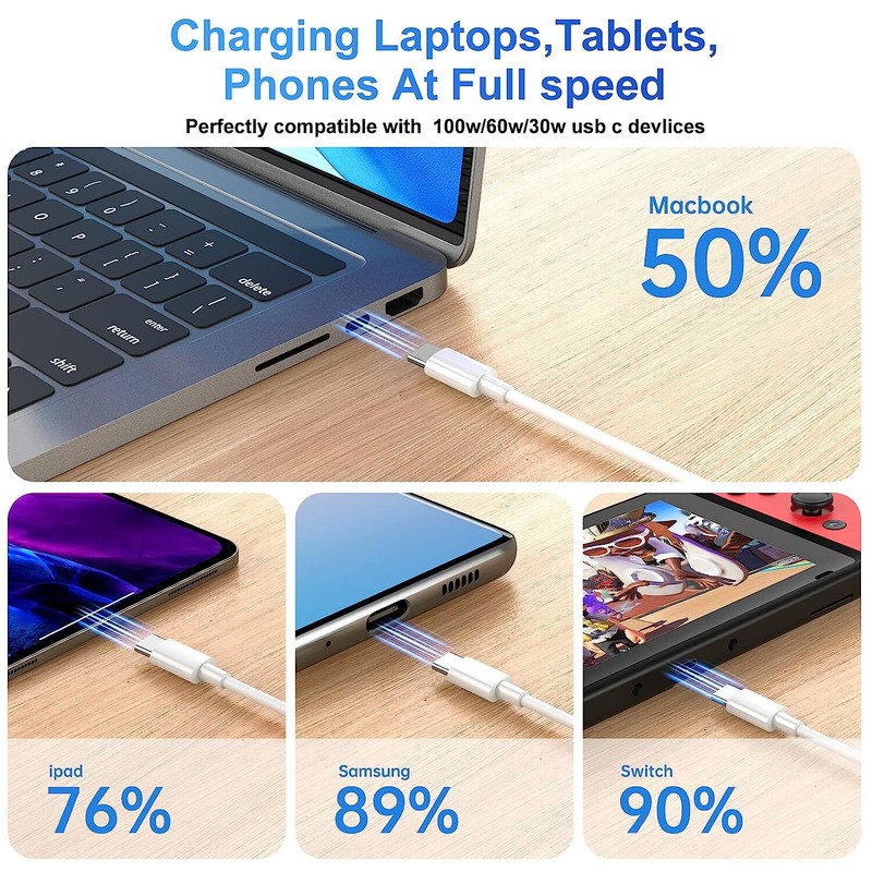 5X 60W USB-C to USB-C Fast Charger Cable Data Cord Lot For iPhone 16/15/Pro Max gallery