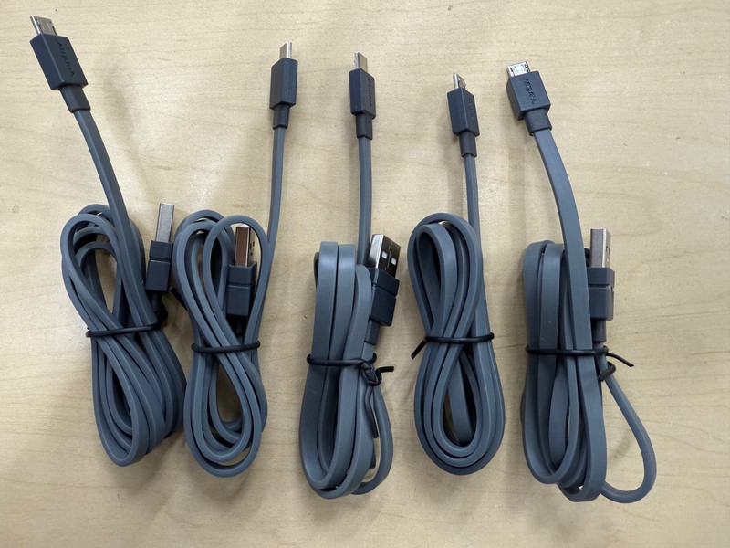 5X OEM Ventev Flat Micro USB Cable 3ft Bulk (5 Cables)