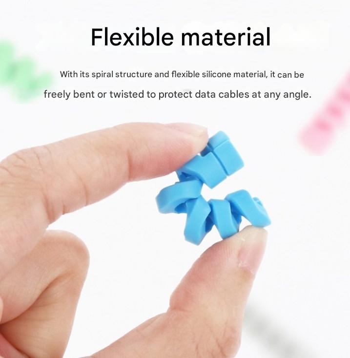 Cute Cable Protector 10pcs Charger Saver Anti Break Spiral Cord Cover Colorful gallery
