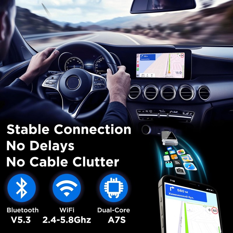 vnilrgle Wireless CarPlay Adapter 2024 Upgrade, Plug and Play, No Latency, Co... gallery