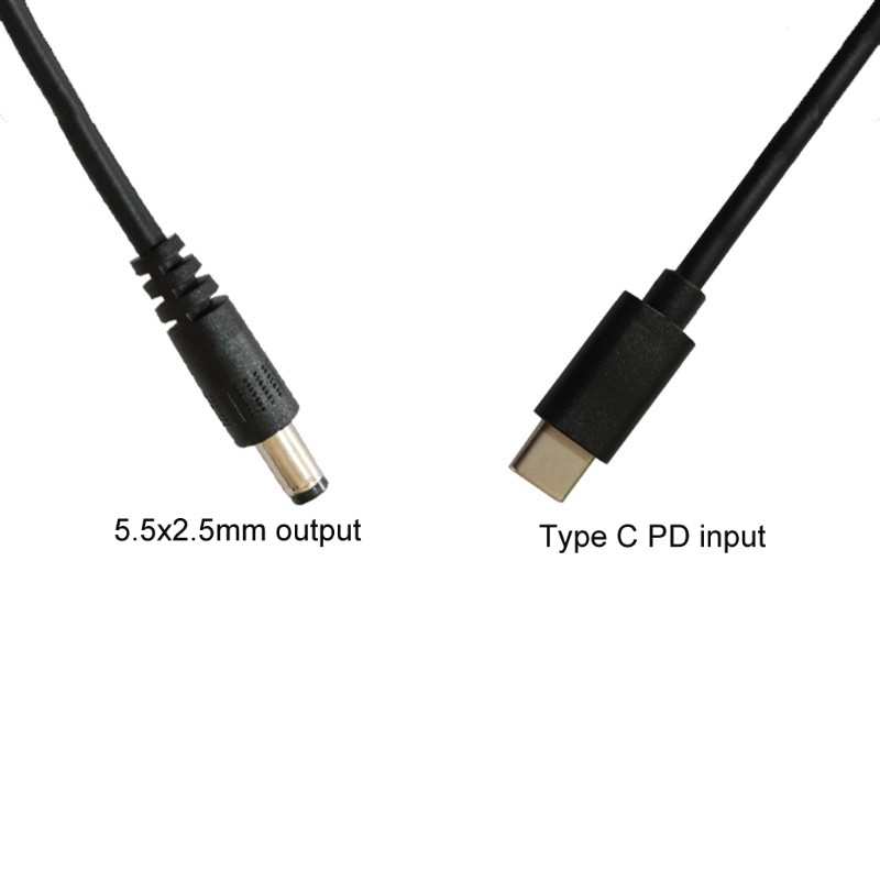 Durable USB C/Type-C PD to 12V 5.5x2.5mm Adapter WIFI Router Laptop Power Cable gallery