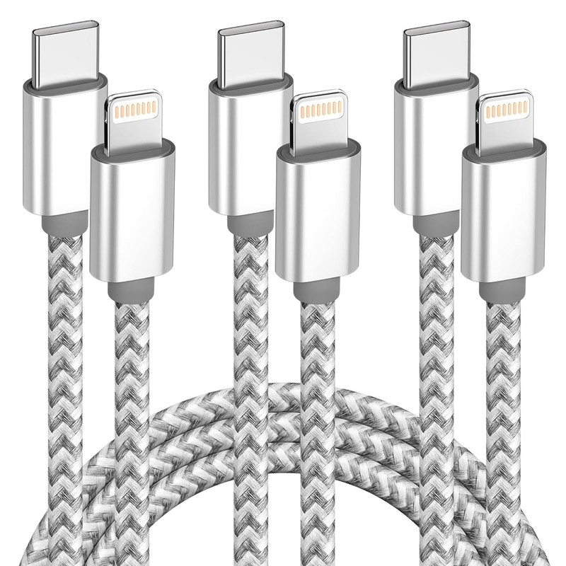 USB C to Lightning Cable 3Pack 6 FT Apple MFi Certified iPhone Fast Charger T…