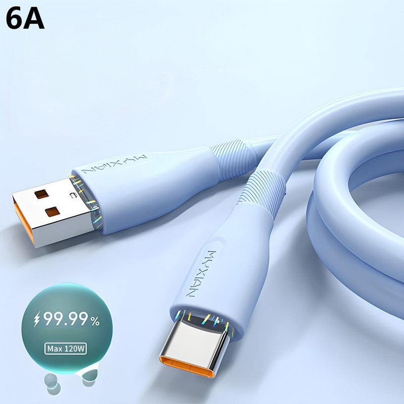 USB-A to USB-C 120W 6A Braided Fast Charger CableLead For Phone 0.25m 1m 1,5m 2m gallery