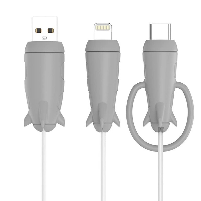 Data Cable Protector, Cute Silicone Cord Saver Data Cable Winder 2 in 1 Anti-…