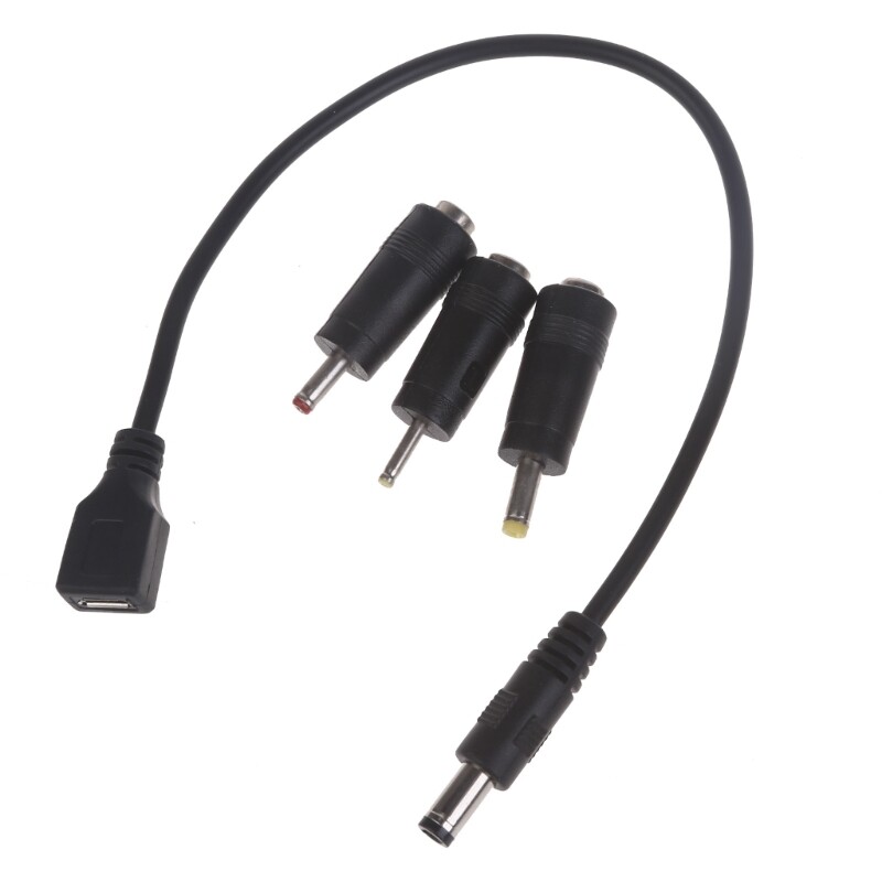Micro USB Female to 5.5×2.1mm Male Adapter Set with 3 DC Adapters 3.5 2.5mm