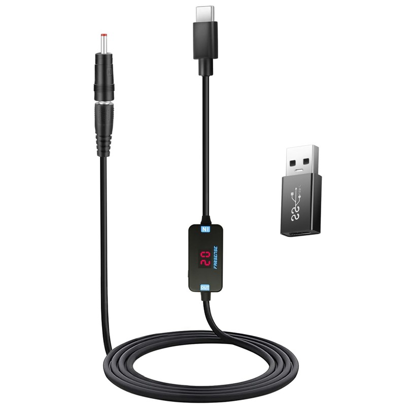 FARSENSE USB C to DC Adapter,Barrel PD Trigger Cable(3.3ft) with USB A to USB...