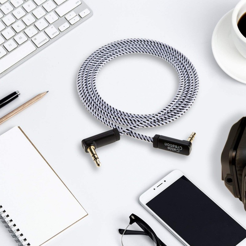 3FT Braided 3.5mm Aux Cable with 24K Gold-Plated Connectors for Sound gallery
