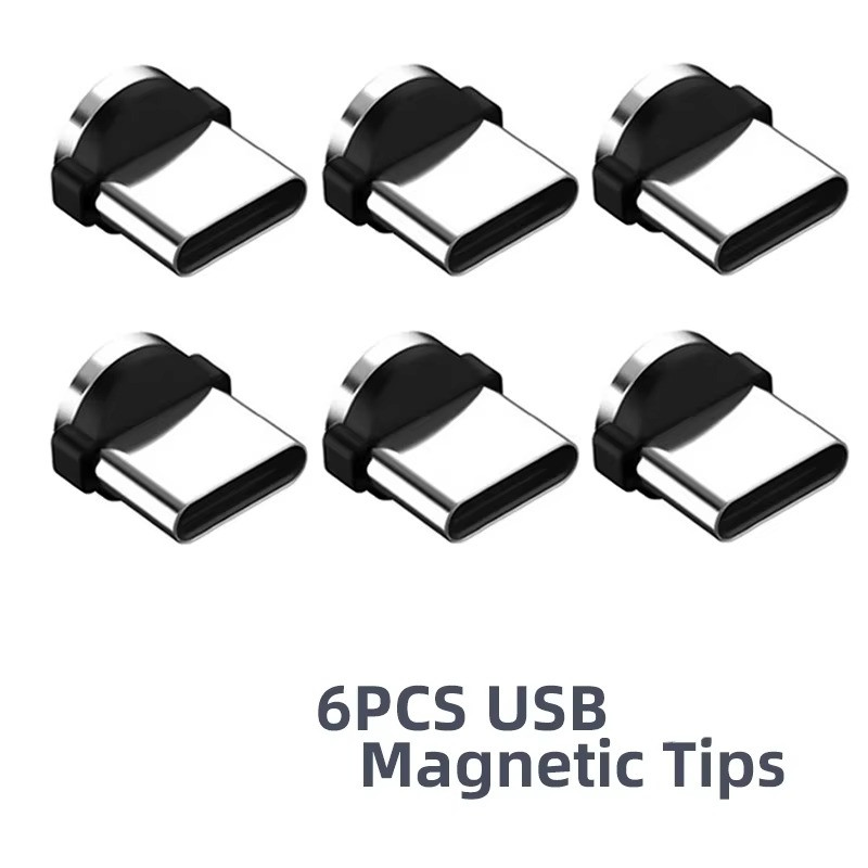 6PCS Magnetic Charging Adapter Tips Replacement Connectors Fast Charge for USB-C