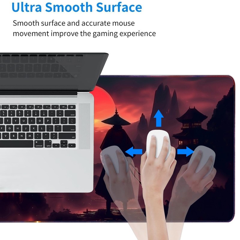 Moonlight Japanese Samurai Anime Mouse Pad Gaming Mousepad Non-Slip Rubber Ba... gallery