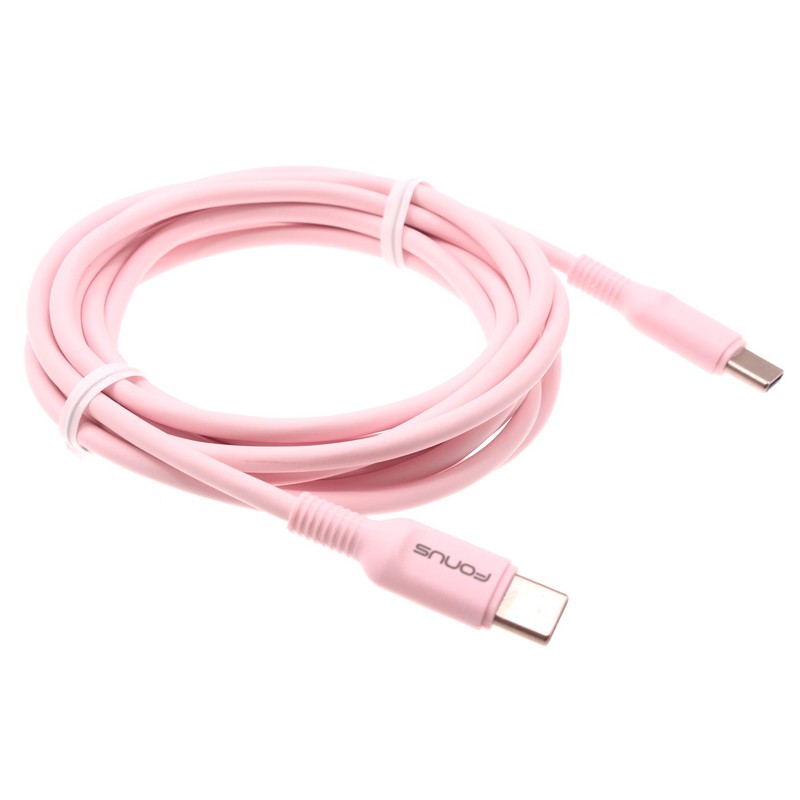 For Galaxy S25 FE/A07/A17 – Pink 6ft Long Cable USB-C to Type-C PD Fast Charger