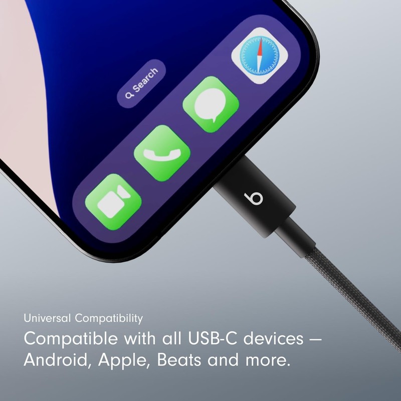 USB-C to USB-C Woven Cable (1.5m / 5ft) – Bolt Black gallery