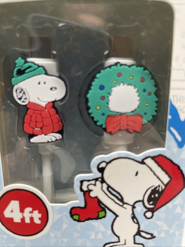 Peanuts Snoopy USB-C Cable 4ft Holiday 75th Anniversary Christmas Stocking New gallery