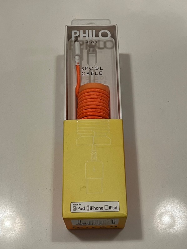 New Philo Neon Orange 1M MFi Certified Lightning Cable For iPad iPhone Apple