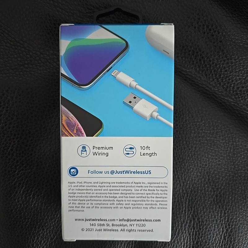 Just Wireless 10ft 8 Pin Apple Charging Cable gallery