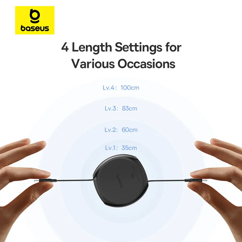 Baseus Retractable 100W USB C Fast Charger Cable Cord For iPhone 15 MacBook iPad gallery