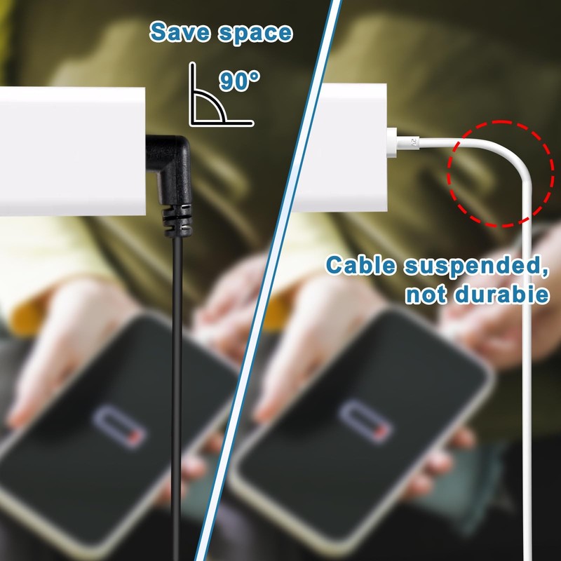 90 Degree USB C Extension Cable - 4 Inch Right Angle Connector, 2 Pack gallery