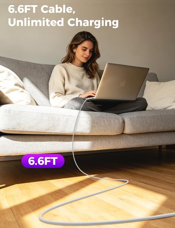 140W USB-to Magnetic 3 Cable 6.6FT with Indicator gallery