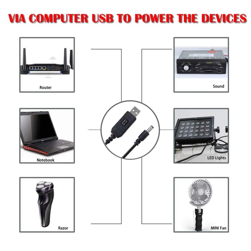 DC 5V to DC 9V USB Voltage Step Up Converter Cable 3.3ft/1m Power Supply Adap... gallery