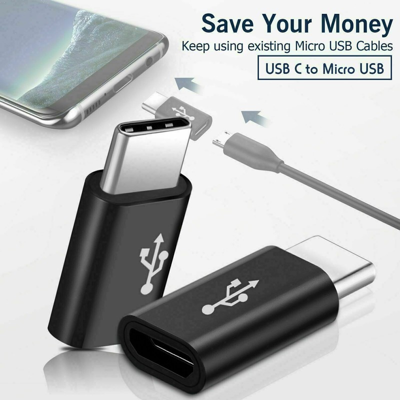 5 Pack Micro USB to Type C Adapter Converter Micro-B to USB-C Connector USA gallery