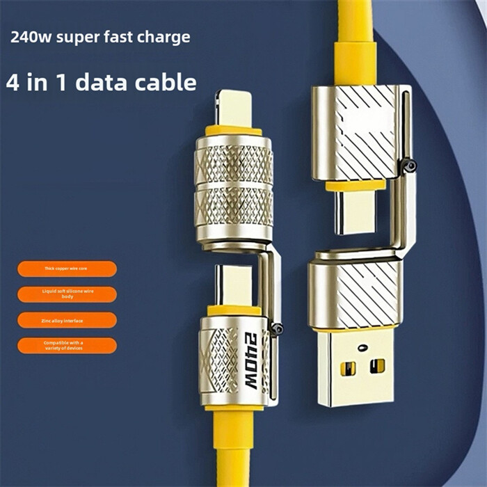 4-in-1 USB C Cable 240W 5FT for Apple Cable Fast Charging 480Mbps Data Sync gallery