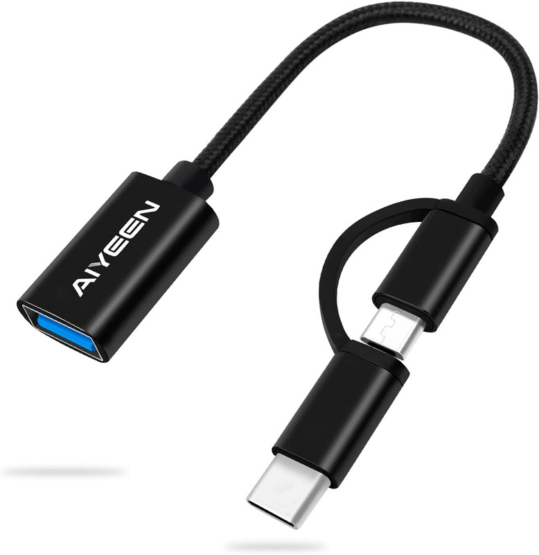 Usb-C/Micro to USB Adapter, 2-In-1 USB 3.0, OTG Adapter Cable, Compatible with M