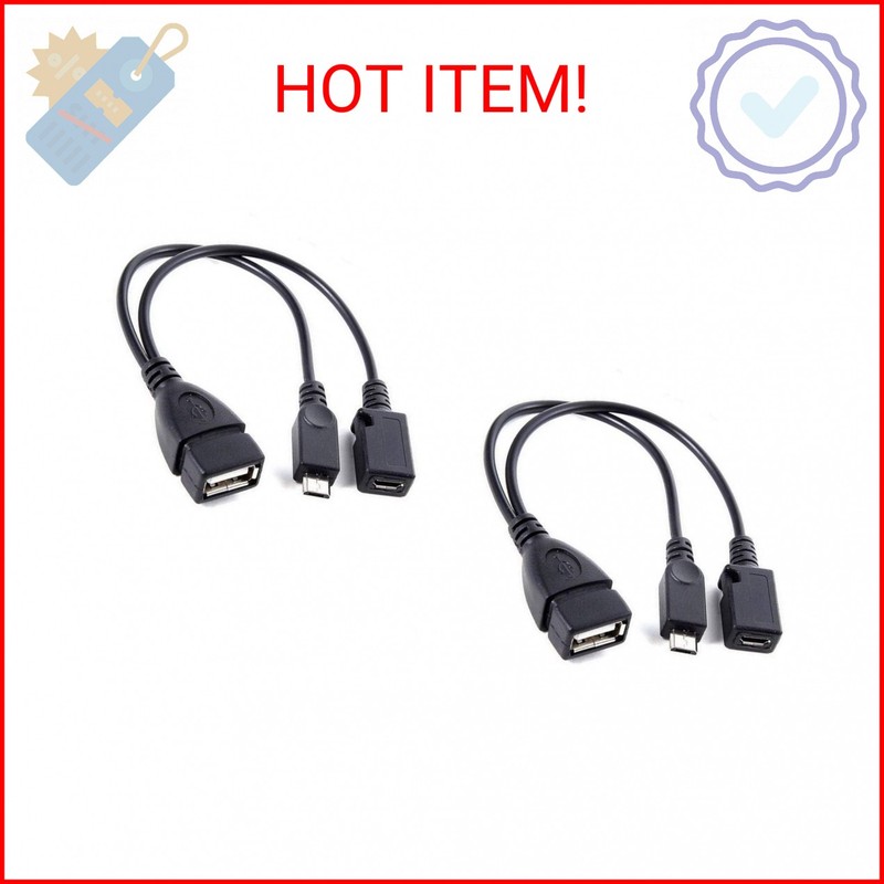 TV xStream [2 Pack] OTG Cable Adapter, 2-1 USB Cable for Firesticks 4K/4K Max/Cu