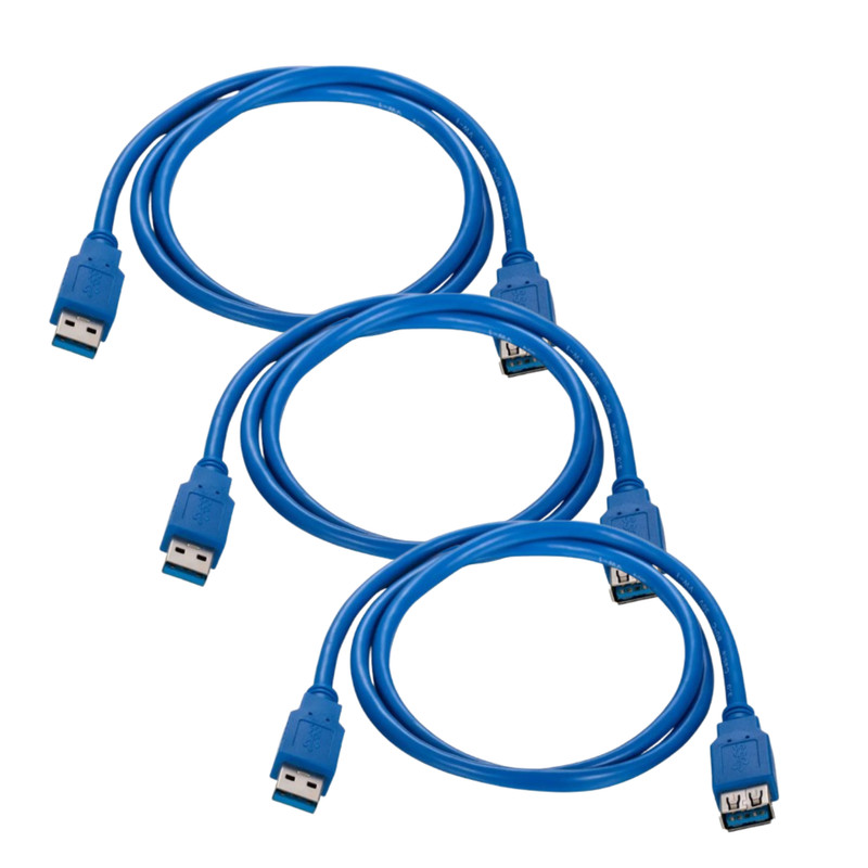 3 pcs 3FT USB 3.0 Extension Cable Type A Male to Female High Speed Data Transfer