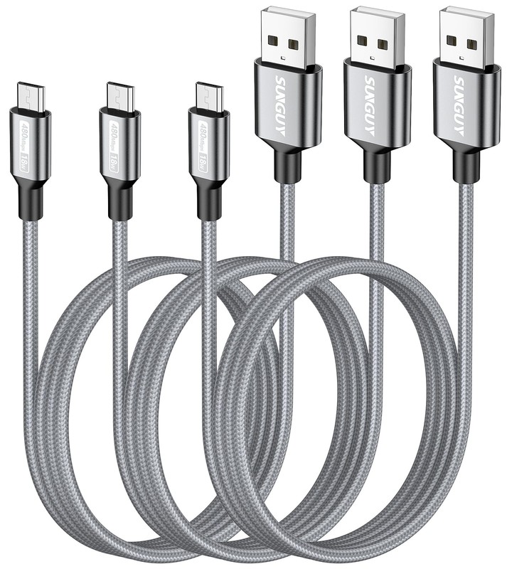 Micro USB Cable 3FT 10Pack, 18W Braided USB 2.0 Micro Fast Charging & Data Sy…