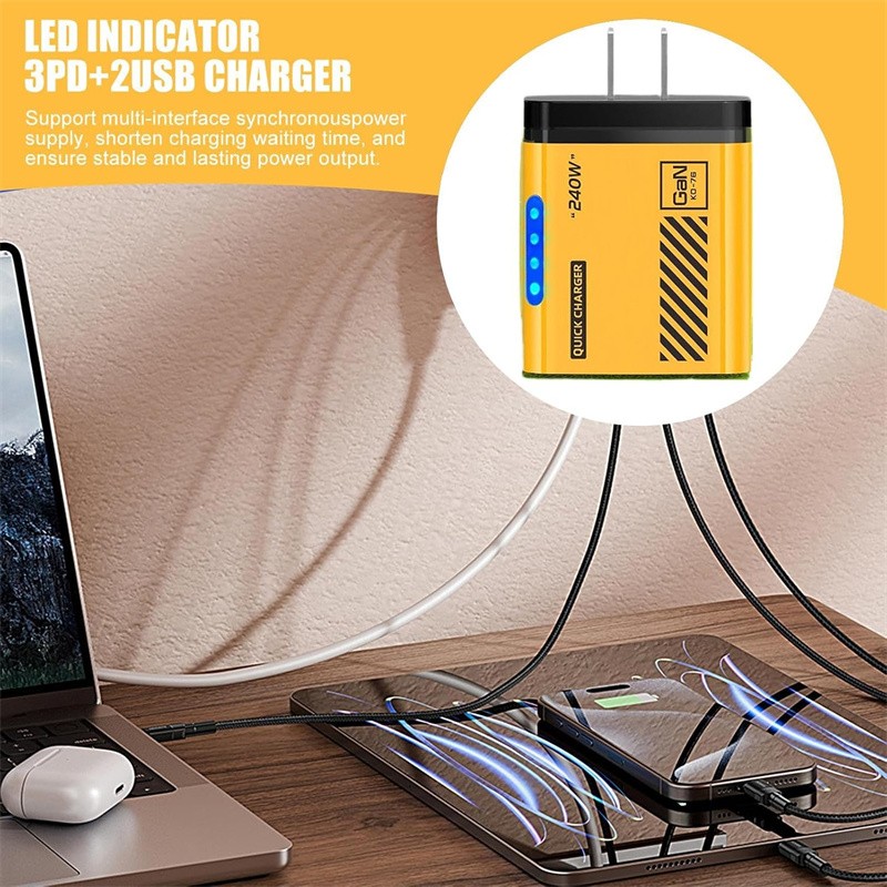 240W Supe Fast Charging USB Type C Wall Charger For Samsung iPhone Android Phone gallery