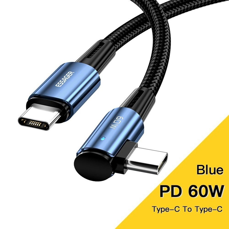 100W USB Type C To USB C Cable 90 Degree Samsung Huawei Fast ChargingType-C Date gallery