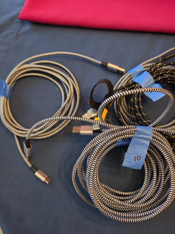 Charging Cable USB A to USB C (5) 10ft (1) 6ft (1) 4ft. 3 Wall & 2 Car Chargers gallery
