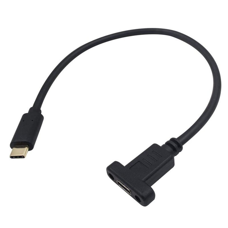 USB 3.1 Type C Male to Female Panel Mount Screw Hole Data Sync Extension Cable gallery