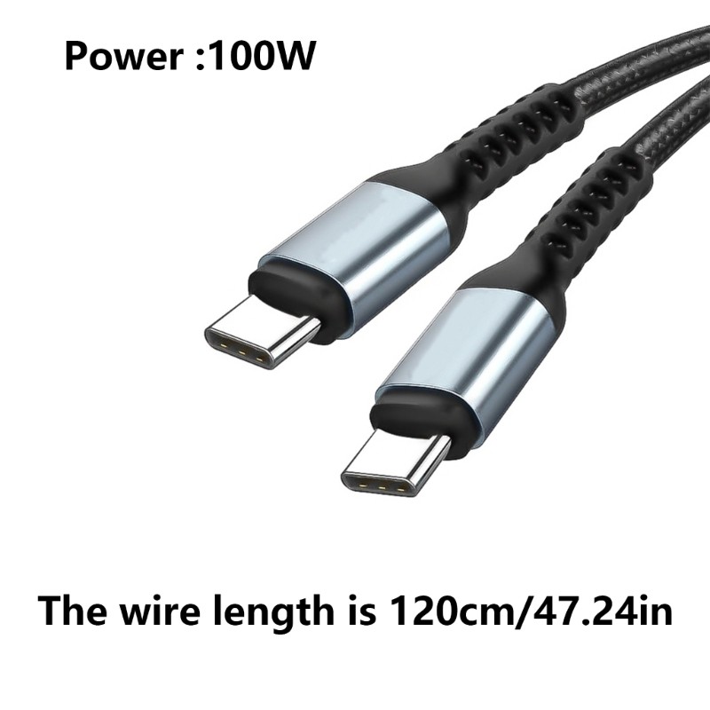 100/240W USB C to USB C Sync Data Fast Charging Cable Nylon Braided 480mbps gallery